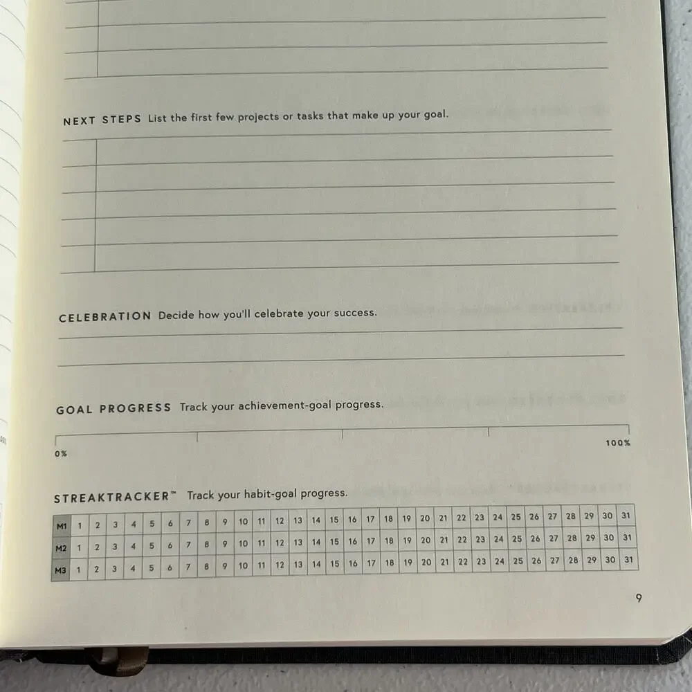 The Double Win Planner Black Hardcover Notebook 9.5 x 6